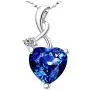 Uloveido Silver Color Crystal Heart Pendant Infinity Necklace Cubic Zirconia Valentines Jewelry for Women Y1070 Uloveido Silver Color Crystal Heart Pendant Infinity Necklace Cubic Zirconia Valentines Jewelry for Women Y1070