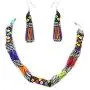 HANDMADE MULTI COLOR ROPE NECKLACE EARRINGS AFRICAN MAASAI BEADWORK BEADED JEWELRY S31/5