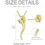 PDTJMTG Italian Horn Necklace 18K Gold Plated Sterling Silver Crown Horn Necklace, 20”+2”