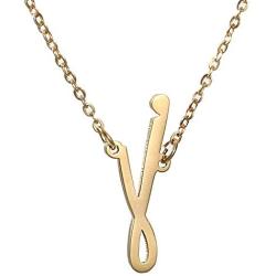 AOLO Initial Necklace 26 Letters from A-Z Stainless Steel Silver and Gold Color