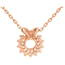 Jewel Zone US 14K Rose Gold Over Sterling Silver Butterfly Open Circle Pendant Necklace