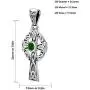 US Jewels Small 925 Sterling Silver Simulated Emerald May Birthstone Celtic Knot Cross Pendant, 23mm US Jewels Small 925 Sterling Silver Simulated Emerald May Birthstone Celtic Knot Cross Pendant, 23mm