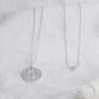 925 Sterling Silver Round Disc Alphabet Letter A-Z Initial Pendant Necklace Rolo chain 18''