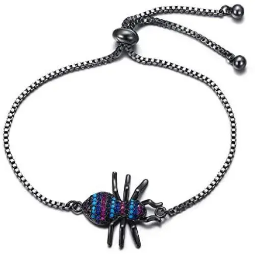 BriLove Women Vintage Inspired Crystal Rhinestone Spider Bracelet