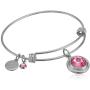 Alex and Ani Halos & Glories, October Crystal Shiny Silver Bangle Bracelet