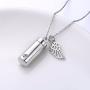 Cremation Jewelry Sterling Silver Angel Wing Memorial Urn Necklace Ashes Keepsake Pendant Necklace for Unisex