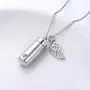 Cremation Jewelry Sterling Silver Angel Wing Memorial Urn Necklace Ashes Keepsake Pendant Necklace for Unisex