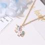 YienDoo Bohemia Necklace Trendy Simple Fashion Unicorn Pendant Gold Chain Boho Jewelry For Woman and Girls