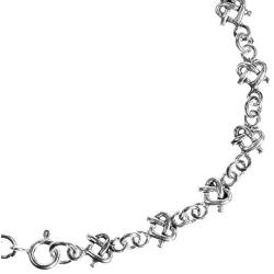 AeraVida Celtic Knot Infinity Heart .925 Sterling Silver Link Bracelet