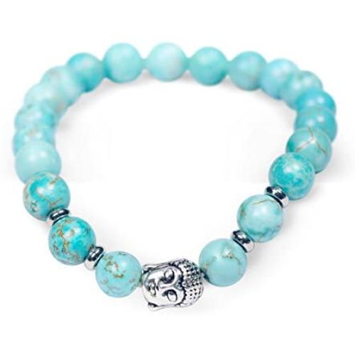 Jewelry Yoga Healing Buddha Charm Bracelet Tiffany Blue Beaded Good Energy Zen Meditation Bracelets