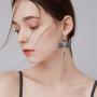SMALLLOVE Dragonfly Dangle Drop Earrings for Women Girls Fairy Vintage Shining Crystal Rhinestone Alloy Wing Long Tassel Animal Earring Jewelry Gift