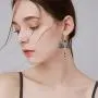 SMALLLOVE Dragonfly Dangle Drop Earrings for Women Girls Fairy Vintage Shining Crystal Rhinestone Alloy Wing Long Tassel Animal Earring Jewelry Gift