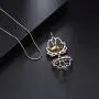 BAIYIDE Lotus Flower Ashes Pendant Cremation Jewelry with Mini Keepsake Urn Memorial Ash Jewelry
