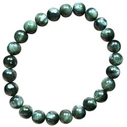 8mm Natural Green Seraphinite Bracelet, Seraphinite Crystal Jewelry For Women Lady Man Round Beads Stretch AAAAA