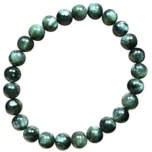 8mm Natural Green Seraphinite Bracelet, Seraphinite Crystal Jewelry For Women Lady Man Round Beads Stretch AAAAA