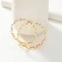 TTOCH Link Chain Hoop Earrrings Minimalist Earrings Gold Paperclip 14K Gold Plated Sterling Silver Open Hoops for Women 