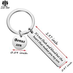 Zuo Bao Bonus Son Keychain Son in Law Stepson Gift Its Not Flesh and Blood But The Heart That Makes You My Son Adoption Gift