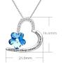 ALOV Jewelry Sterling Silver''Granddaughter I love you always and forever'' Love Heart Crystal Cubic Zirconia Pendant Necklace