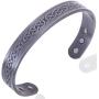 Earth Therapy - Stylish Masculine Pewter Copper Magnetic Bracelet for Arthritis and Joint Pain Management