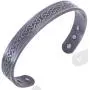 Earth Therapy - Stylish Masculine Pewter Copper Magnetic Bracelet for Arthritis and Joint Pain Management