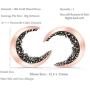 ONDAISY 20G Black Cz Boho Gypsy Planet Half Sun Crescent Sailor Luna Moon Ear Studs Piercing Earrings
