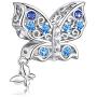 FOREVER QUEEN Butterfly Charms fit Charms Bracelet 925 Sterling Silver Butterfly Bead Charms for Bracelet and Necklace Jewelry Gift with Gift Box
