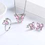 Aurora Tears Butterfly Jewelry Women 925 Sterling Silver Butterflies Necklace/Earrings/Rings Wedding Gift