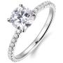 HAFEEZ CENTER 14K Gold 1ct Petite Shared Prong Comfort Fit D-E Color Moissanite Engagement Ring