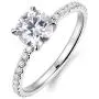 HAFEEZ CENTER 14K Gold 1ct Petite Shared Prong Comfort Fit D-E Color Moissanite Engagement Ring