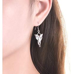 JO WISDOM Women Arwen Evenstar Earrings,925 Sterling Silver Leverback Dangle & Drop Earrings with 5A Cubic Zirconia,Elvish Jewelry for Women