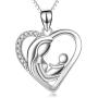 POPLYKE Sterling Silver Necklace for Mom Grandma Nana Sister Daughter Friend Necklace for Women Teens Girls