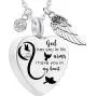 Heart Urn Necklace for Ash with Angel Wing Charm Pendant With 12 Birthstones Cremation Jewelry for Ashes -God Has You in His Arm... Heart Urn Necklace for Ash with Angel Wing Charm Pendant With 12 Birthstones Cremation Jewelry for Ashes -God Has You in His Arm...