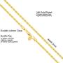 LIFETIME JEWELRY 3mm Diamond Cut Rope Chain Necklace 24k Real Gold Plated