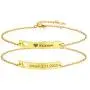 Friendship Bracelets for 2 3 4 5 Best Friend Stainless Steel/Black/18K Gold Plated Dainty Rolo Link Chain with Custom Engraved ID Bar Bracelet Bangle Set for Women Girls Family, Adjustable Length 6-8.3 Inch,Gift Packed