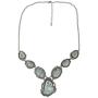 Elosee Turquoise Stone Western Style Bib Statement Pendant Long Necklace 27 Inch