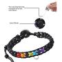 PLTGOOD 6mm Bead Bracelet for Men Women 7 Chakras Lava Rock Stone Anxiety Bracelet Essential Oil Diffuser Yoga Headling Boho Bracelets Bangle for Meditation Relax Aromatherapy