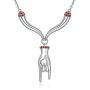S925 Italian Horn Pepper Necklace Lucky Hand Protection Amulet Jewelry Mano Cornuto Cornicello Hand for Men Women Punk Hippie Rock Y Necklace Sterling Silver Charm