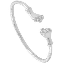 Sterling Silver West Indies Fists Cuff Bracelet Mens Womens & Kids Sizes 5.5-8.5 inch