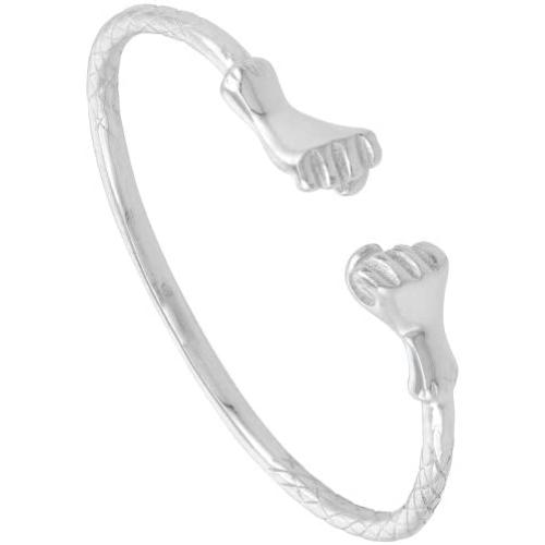 Sterling Silver West Indies Fists Cuff Bracelet Mens Womens & Kids Sizes 5.5-8.5 inch