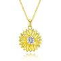 PRAYMOS Sunflower Necklace 18k Gold Plated 925 Sterling Silver CZ Pendant Necklace You are My Sunshine