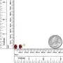 Gem Stone King 18K Yellow Gold Plated Silver Red Created Ruby and White Lab Grown Diamond Earrings For Women (2.06 Cttw, Oval 7X5MM)