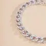 Aimimier Punk Cuban Link Chain Choker Necklace Chunky Curb Link Chain Bracelet Set Hiphop Accessories Boho Prom Party Festival Jewelry for Women and Girls (Silver)