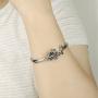 Merdia Polished Cuff Bracelet for Women Titanium Steel Rose Flower Bracelet 22.4G