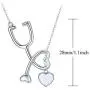 TRISHULA 925 Sterling Silver Stethoscope Pendant Opal Jewelry Nurse Themed Necklace for Women TRISHULA 925 Sterling Silver Stethoscope Pendant Opal Jewelry Nurse Themed Necklace for Women