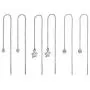 Delicate Long Chain Threader Drop Earrings Tiny Star Ball Crystal Drop Pendant for Women Girls Fashion Jewelry Gift