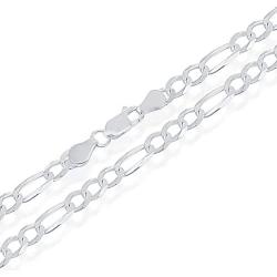 NYC Sterling Authentic Solid Sterling Silver Figaro Link .925 ITProLux Necklace Chains 1MM - 7.5MM, 16'' - 30'', Made in Italy, Men & Women