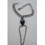 TFJ Women Fashion Jewelry Silver Metal Hand Chain Wrist Bracelet Slave Ring Black Skeleton Bling Skull TFJ Women Fashion Jewelry Silver Metal Hand Chain Wrist Bracelet Slave Ring Black Skeleton Bling Skull