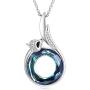 AOBOCO Fox Necklace Sterling Silver Fox Tail Pendant Embellished with Crystals from Austria, Fox Gifts for Fox Lovers, Fine Fox Jewelry Gifts for Women