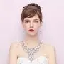 BriLove Womens Wedding Bridal Crystal Multi Teardrop-Shape Flower Enamel Statement Necklace Dangle Earrings Set BriLove Womens Wedding Bridal Crystal Multi Teardrop-Shape Flower Enamel Statement Necklace Dangle Earrings Set