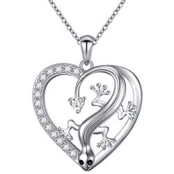 S925 Sterling Silver Heart Love Jewelry Pendant Necklace for Women Mom Girl